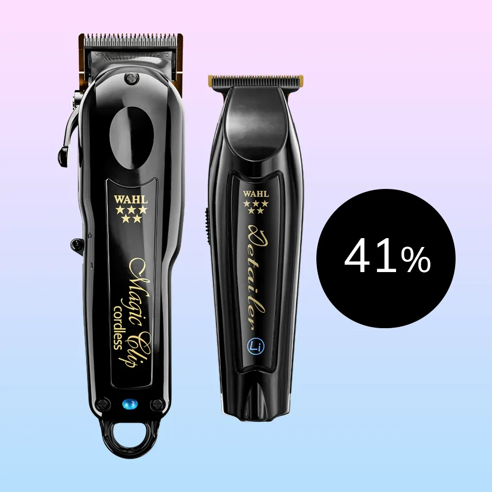 Kampanjbanner för Wahl Professional Cordless Barber Combo Black – 41% rabatt.